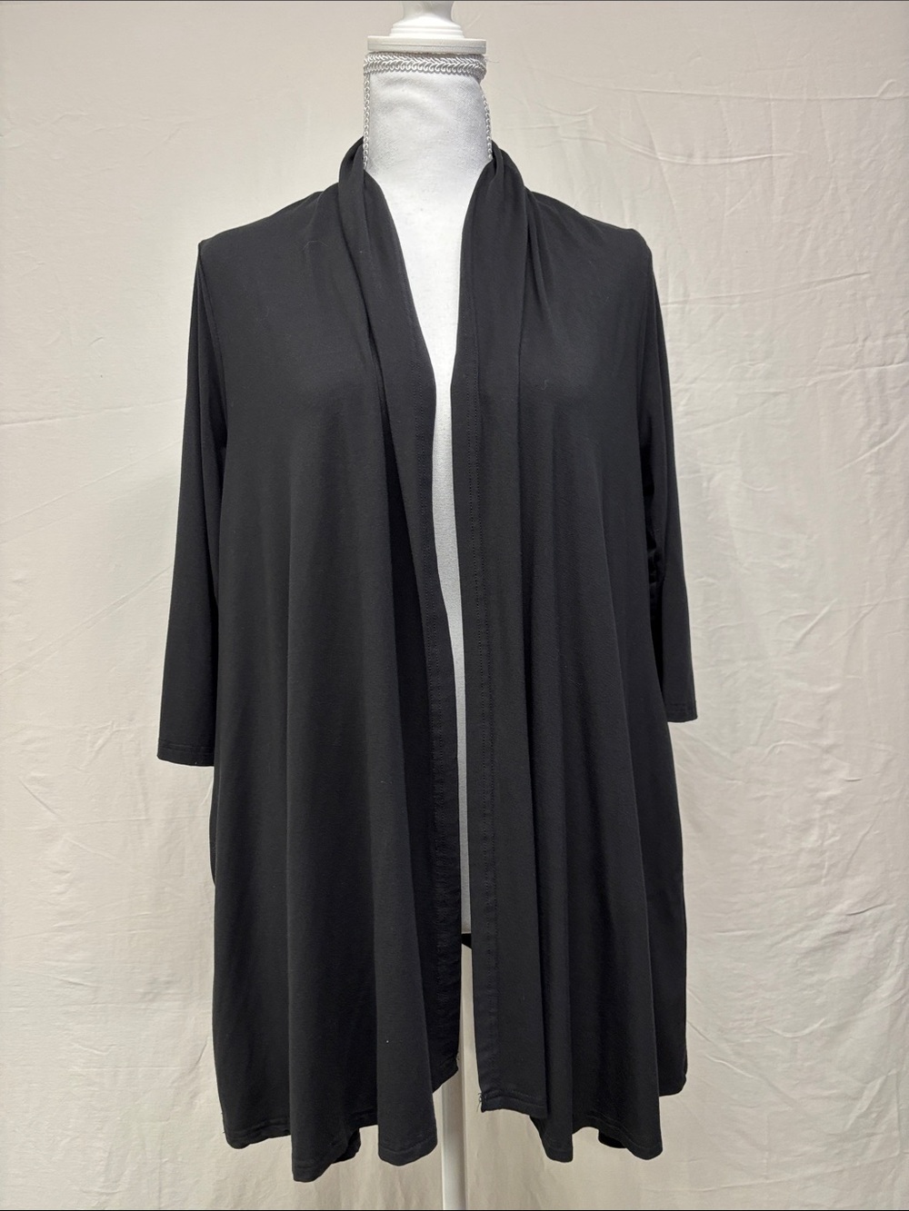Black Open Front Women's Jacket Bamboo
